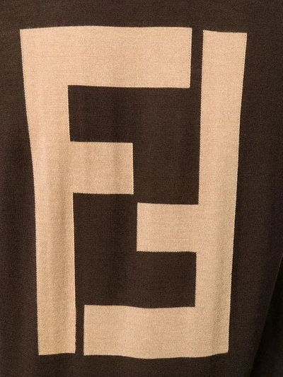 Shop Fendi Ff Logo Jumper - Brown