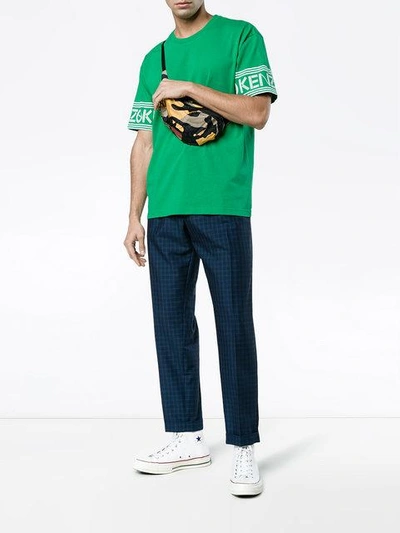Shop Kenzo Logo Sleeve T Shirt - Green