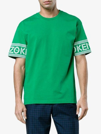 Shop Kenzo Logo Sleeve T Shirt - Green