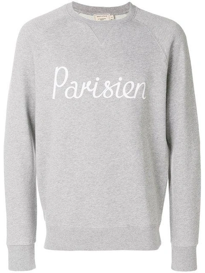 Shop Maison Kitsuné Parisien Sweatshirt - Grey