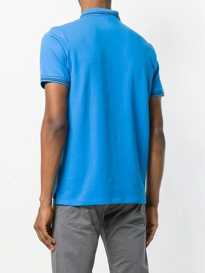 Shop Emporio Armani Logoed Polo Shirt In Blue