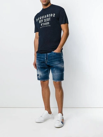 Shop Dsquared2 Logo T In Blue