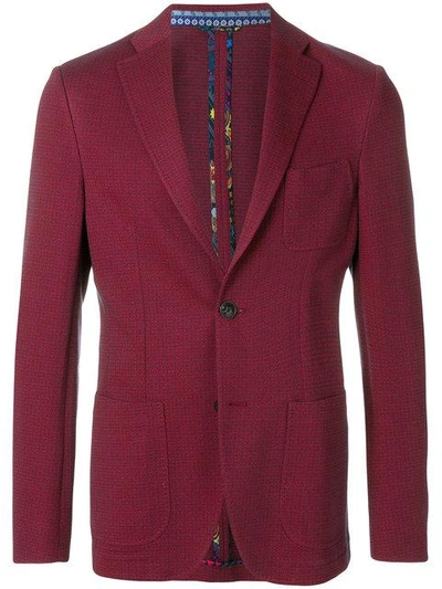 Shop Etro Patterned Tailored Blazer In Red