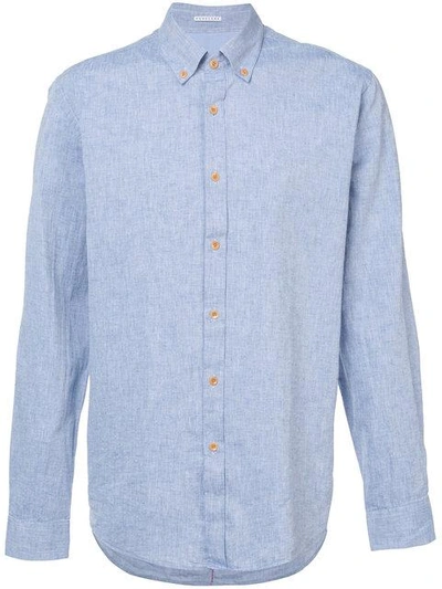 Shop Homecore Contrast Button Tokyo Shirt In Blue