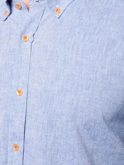 Shop Homecore Contrast Button Tokyo Shirt In Blue