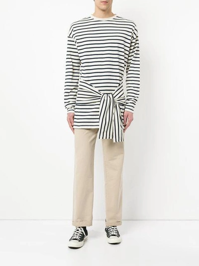 Shop Jw Anderson Front Knot Striped T In White