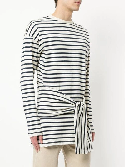 Shop Jw Anderson Front Knot Striped T In White