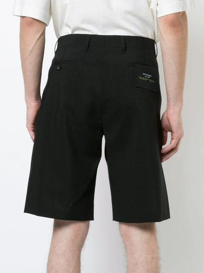 Shop Raf Simons Logo Patch Bermuda Shorts In Black