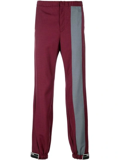 Shop Prada Elasticated Trousers - Red