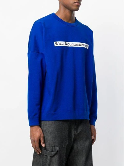 Shop White Mountaineering Logo Print Sweatshirt - Blue