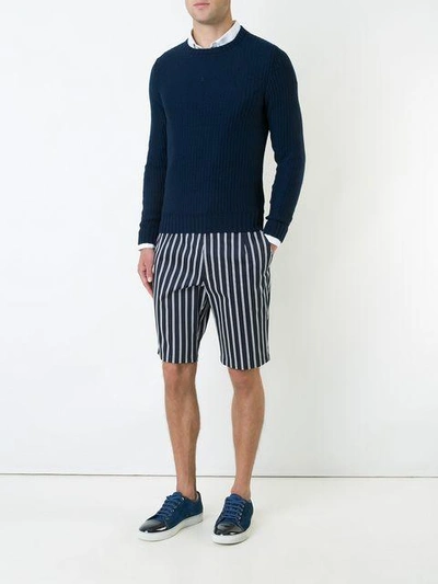 Shop Guild Prime Nautical Striped Shorts In Blue