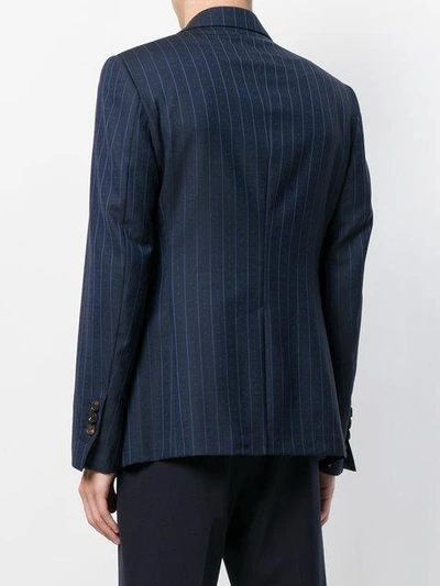 Shop Vivienne Westwood Striped Waistcoat Jacket - Blue