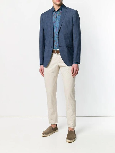 Shop Etro Slim-fit Trousers In Neutrals