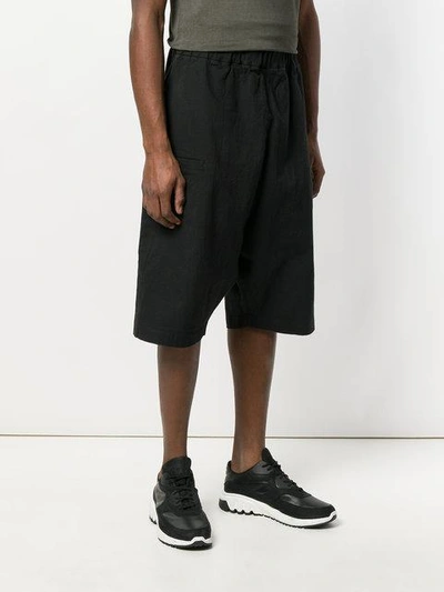 Shop 10sei0otto Oversized Dropped Crotch Shorts In Black