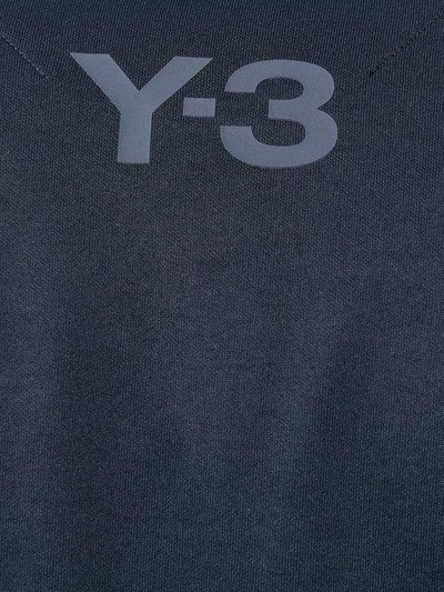 Shop Y-3 Logo Printed Zipped Sweatshirt - Blue