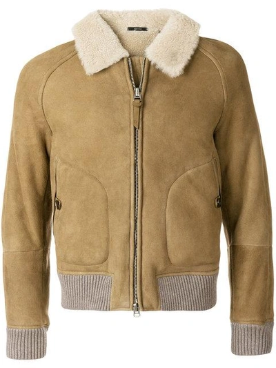 Shop Tom Ford Shearling Bomber Jacket