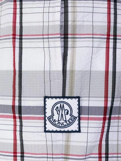 Moncler Checked Swim Shorts In White