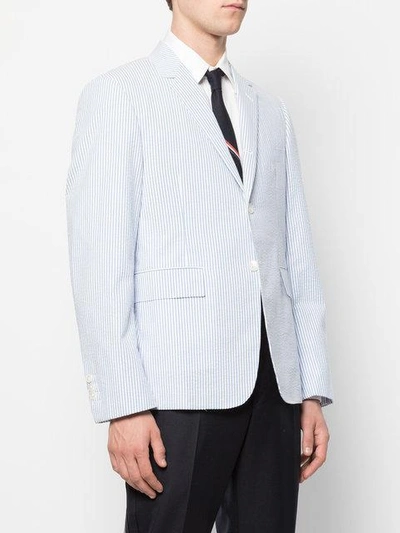 Shop Thom Browne Seersucker Jacket - Blue