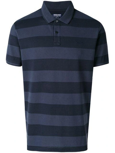 Shop Woolrich Striped Polo Shirt