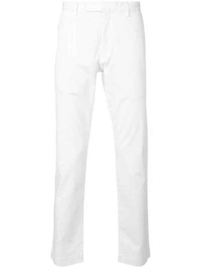 Shop Polo Ralph Lauren Straight-let Chino Trousers In White