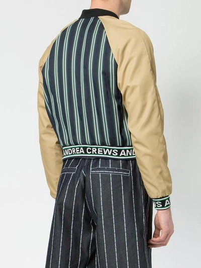 Shop Andrea Crews Cropped Bomber Jacket In Green