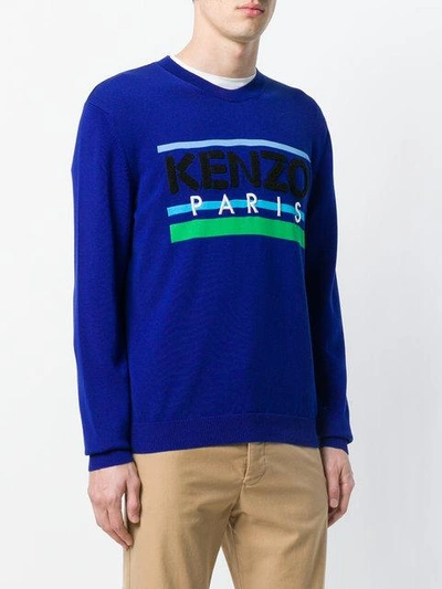 Shop Kenzo Paris Knit Sweater - Blue