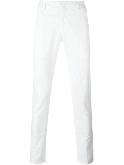 Shop Dondup Slim Fit Chinos In White