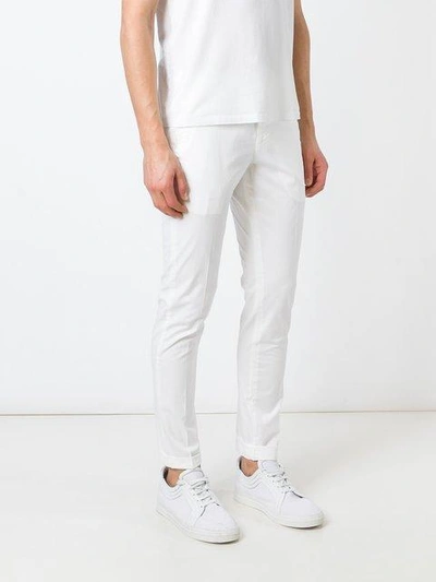 Shop Dondup Slim Fit Chinos In White