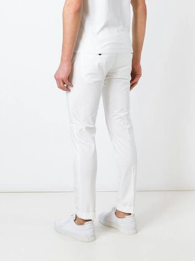 Shop Dondup Slim Fit Chinos In White