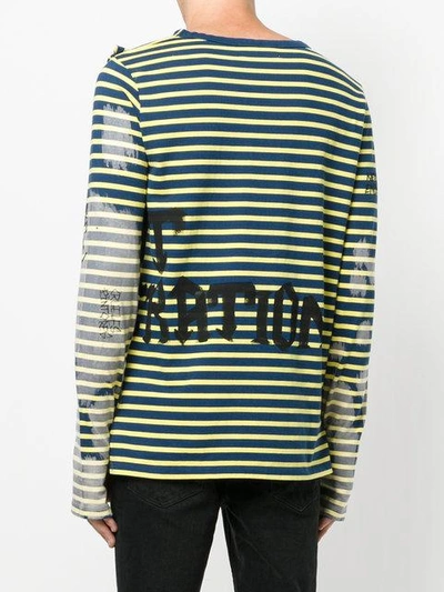 Shop Faith Connexion Striped Painted Long Sleeve Shirt In Yellow