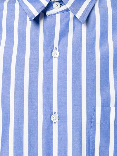 Shop Ami Alexandre Mattiussi Striped Summer Fit Shirt In Blue