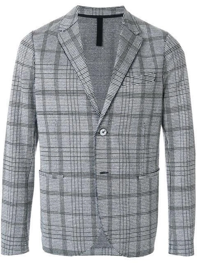 Shop Harris Wharf London Checked Design Jacket In Grey