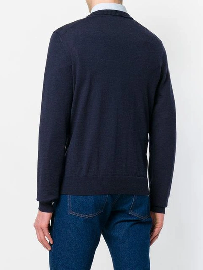 Shop Ami Alexandre Mattiussi 'ami De Coeur' Crewneck Sweater - Blue