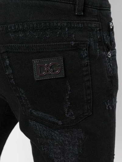 Shop Dolce & Gabbana Heart Appliqué Jeans In Black