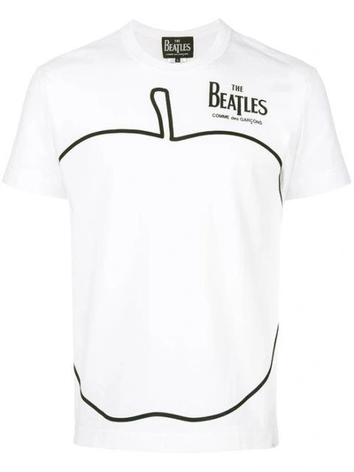 Shop Comme Des Garçons Apple Print T-shirt In White