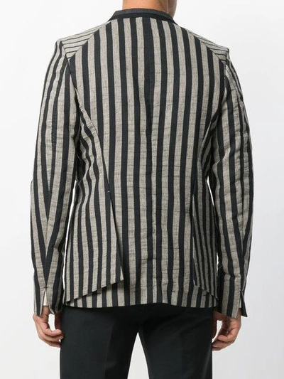 Shop Tom Rebl Striped Blazer - Black