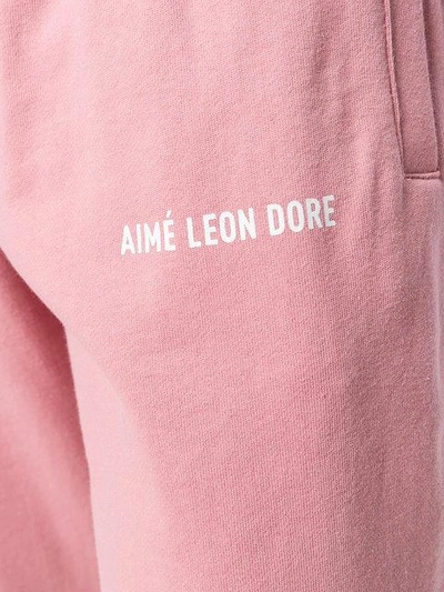 Shop Aimé Leon Dore Logo Printed Track Pants In Pink