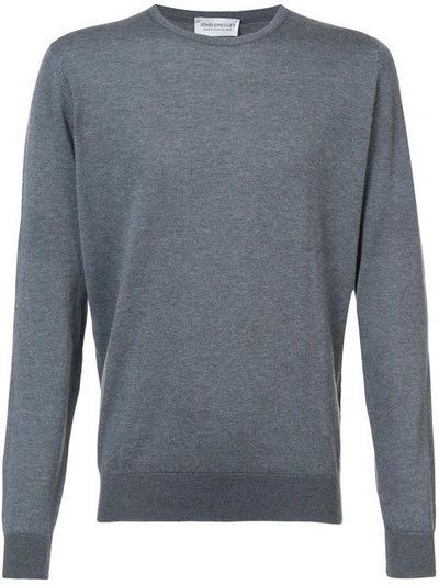 Shop John Smedley Classic Crew-neck Sweater In Grey