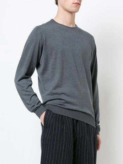 Shop John Smedley Classic Crew-neck Sweater In Grey