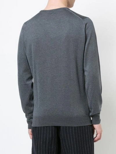 Shop John Smedley Classic Crew-neck Sweater In Grey