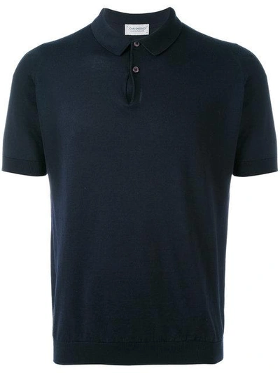 Shop John Smedley Rhodes Polo Shirt In Blue