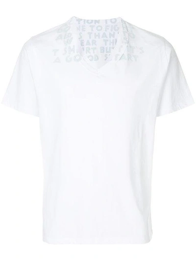 Shop Maison Margiela 'chrity' T-shirt In White