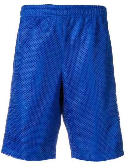 Shop Gucci Mesh Basketball Shorts In Blue