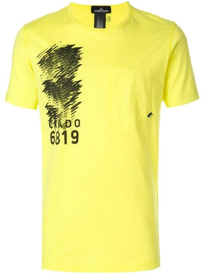 Shop Stone Island Shadow Project Pocket Crew Neck T-shirt - Yellow