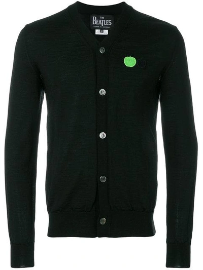 Comme Des Garçons Play Embroidered Apple Cardigan In Black