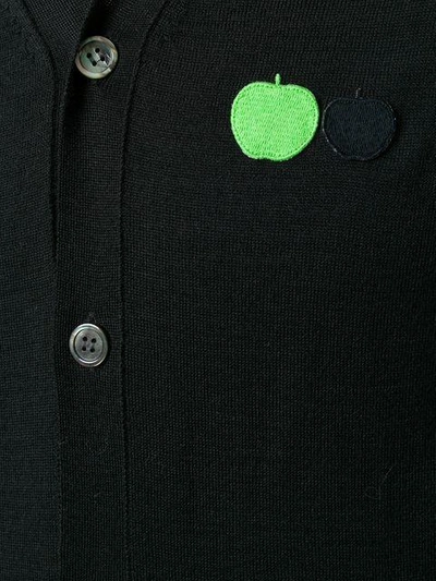 Comme Des Garçons Play Embroidered Apple Cardigan In Black