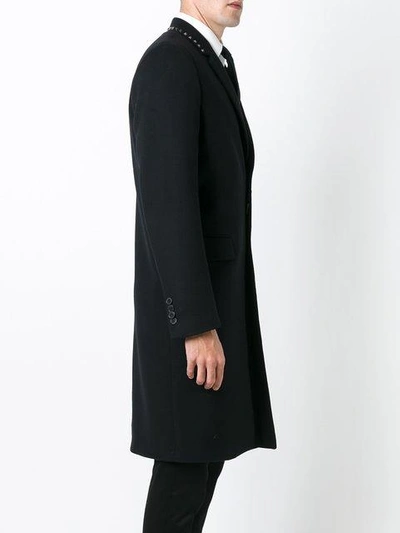Shop Valentino 'rockstud' Single Breasted Coat In Black