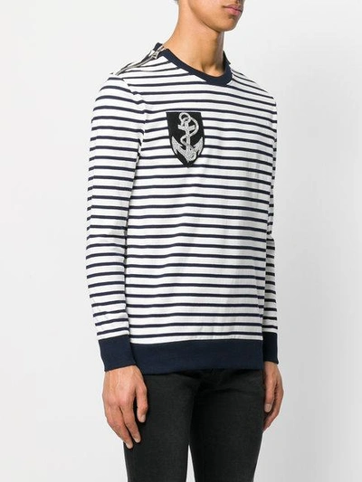 Shop Balmain Nautical Sweater In White