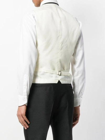 Shop Z Zegna Three Button Waistcoat In White