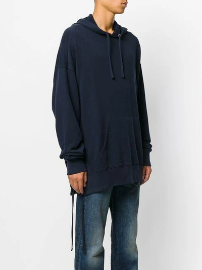 Shop Faith Connexion Oversized Laced Hoodie In Blue